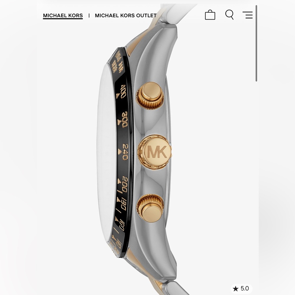 Michael Kors Layton Gold and Silver Chronograph Watch MK8784 - Picture 2 of 7